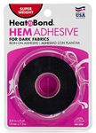 (Black) - HeatnBond Hem Iron-On Adhesive for Dark Fabrics-Super