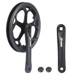 WEEROCK Prowheel E Bike/Bike Crankset 1 Piece/Single 52T Chainring Crankset with Aluminium Alloy Double Chain Cover 170mm Arm for Single Speed and 6/7/8 Speeds Electric Bike,Bicycles, Folding Bicycle