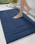 DEXI Bathroom Rug Bath Mat Non Slip Absorbent Soft Carpet for Tub Shower Room Bathroom Machine Washable Bath Rug 24"x43" Navy