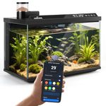 Nobleza 30L Smart Aquarium Fish Tank Starter Kit, App Control, 11 Colour Modes Plant-Safe LED, Music Light Rhythm, 4-Stage Filtration, Automatic Feeder, One-Tap Drain, Ultra-Clear White Glass Tank