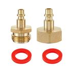 Litorange 2 PCS Lead-Free Brass Winterize Sprinkler Systems: Air Compressor 1/4" Quick Connect Plug to GHT 3/4" Garden Hose Faucet Blow Out Adapter Fitting for RV, Travel Trailer, Boat & Camper