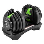 Cult 16kg Adjustable Dumbbell | 12 Weight Options (1.5kg–16kg) | Quick Weight Adjustment Dial | Non-Slip Compact Home Gym Dumbbell - Black