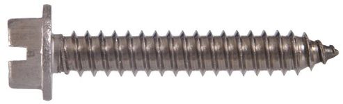 The Hillman Group 823066 Stainless Steel Hex Washer Head Slotted Sheet Metal Screw, 8-Inch x 1-Inch, 100-Pack