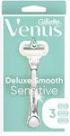 Gillette Venus Deluxe Smooth Sensitive Womens Razor Handle + 3 Blade Refills