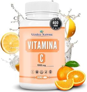 Vitamina C 1000 mg Pura - 400 Unidades - 1 Tableta al Día | 13 meses de suministro - Para el sistema inmunológico - Reduce el cansancio y la fatiga - Sin aditivos