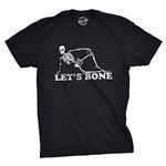 Mens Lets Bone T Shirt Funny Halloween Skeleton Tee Costume Ideas Mens Funny T Shirts Halloween T Shirt for Men Funny Adult Humor T Shirt Novelty Tees for Black - XL