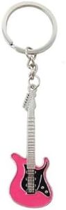 Guitar Rock Electric Guitar Music Bass Keyring Gift Men Women Party Music Sheet Music Notes Guitar Strings Pink