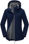Outdoor Ventures Women's Softshell Jacket Waterproof Warm Fleece Lined Lightweight Windproof Hooded Insulated Windbreaker