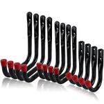 12 Pack Heavy Duty Garage Storage Utility Hooks 3.75" 5.5" 7" Kayak Wall Hangers Ladder Hooks for Garage, Assorted Utility Hooks for Ladder Garden Tool Hose Bike Shelf, Outdoor or Indoor Use