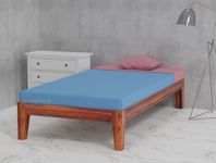 VeLivings Solid Sheesham Wood Platform Single Size Bed for Bedroom | Sheesham Wood Single Size Bed Without Storage for Bedroom Living Room Home (Honey Finish)