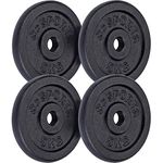 ScSPORTS® Cast Iron Weight Plates Set - 10/20/30/40 kg, Ø 30/31mm, Black - Home Gym Training Plate, Barbell & Dumbbell Discs, Exercise Equipment for Deadlift, Weightlifting Workout (20 KG (4x 5))