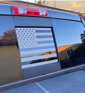 Xinghe for Nissan Frontier 2013-2022, American Flag Decals for Truck Back Middle Window (Silver, for Nissan Frontier 2013-2023)