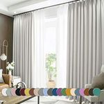 MacoHome White Full Blackout Grommet Curtain Panel Extra Long and Wide Thermal Insulated Window Treatment(Off White, 52" W x 84" L)