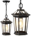 VIANIS Outdoor Pendant Light Fixtures for Front Porch, Exterior Ceiling Hanging Lanterns, Anti-Rust Waterproof Farmhouse Outdoor Chandelier, Aluminum with Tempered Water Glass for Entryway