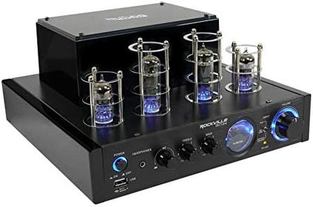 Rockville BluTube LED 70W Tube Amplifier Home Theater Stereo Receiver with Bluetooth, HDMI & Optical, Black with Blue Lights - Perfect for Audiophile Music, Home Theater & Gaming