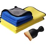 E&C Life Cleaning Cloths，Microfiber Towels for Car, Microfibre Cleaning Cloth，Double Sided Thickened 600gsm Car Polishing Drying Cloth 11.8X11.8, 11.8X23.6 Inch, Interior and Exterior Cleaning Set