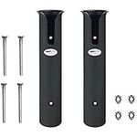 POFET 2pcs Poles Wall Mounted Fishing Rod Holders Tubes Links Fishing Rod Holder Rack Rests with Screws - Black