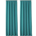 JEMIDI Curtain for Window - Opaque Curtains with Ruffle Tape for Curtain Rail Track for Bedroom Living Room Windows - 140cm x 250cm