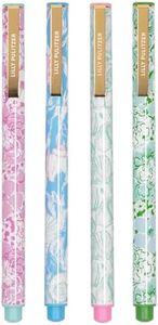 Lilly Pulitzer Felt Tip Pen Set of 4, Colored Pens Fine Point, Colorful Pens for Note Taking and Journaling (Assorted)