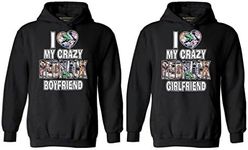 Awkwardstyles Matching Couple My Crazy Redneck Boyfriend Girlfriend Hoodies Blck Men XX-Large/Ladies Large