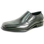 bravo! Men Slip-on Loafer Milano-7 Formal Dress Shoe Leather Lining Bicycle Toe Black Size 10M