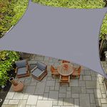 MetDeals Outdoor Waterproof Sun Shade Sail Canopy Rectangle 85-95%UV Block for Patio and Garden,Backyard Lawn with SS Triangle & Rope (Grey 9.5 X 5 Feet)