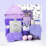 Get Well Soon Gifts for Women, Gift Baskets for Women After Surgery Recovery, Feel Better Encouragement Purple Self Care Gifts for Women, Thinking of You Box for Friends Family with Blanket, Cup...