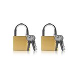 Lamondre Padlock 2 Pack Padlocks, Small Padlock with Keys, Mini Padlock, Key Padlock for Gym Locker, Travel Bags, Cabinets - 32mm