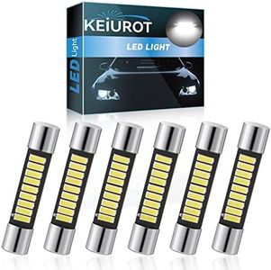 Keiurot Bombillas LED de 29 mm 7065 6612F 6614F 6614F para espejo de tocador, luz de visera, luz interior LED, luces de mapa, luces blancas CA/CC 12 V, paquete de 6