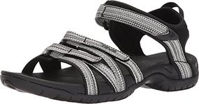 Teva Tira, Women Heels Sandals Open Toe Sandals, Black (Black/White Multi Bwml), 4 UK (37 EU)