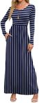 DEARCASE Maxi Dress for Women Navy 