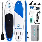 FunWater Stand Up Paddle Board 11'x33''x6'' Ultra-Light (20.4lbs) Inflatable Paddleboard with ISUP Accessories,Three Fins,Adjustable Paddle, Pump,Backpack, Leash, Waterproof Phone Bag