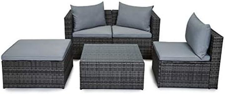 EVRE Outdoor Rattan Garden Furniture Set Grey Malaga Conservatory Patio Sofa coffee table