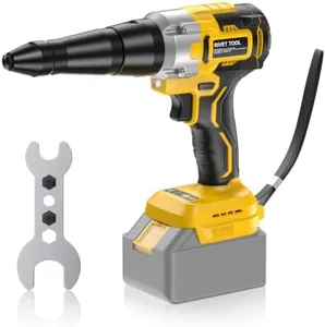 Cordless Rivet Gun Compatible with DeWalt 20V Battery(NO Battery) Brushless Electric Rivet Gun for 1/8", 5/32",3/16" Rivets,With 3 Rivet Head and LED Light,Ideal for Metalworking,Auto&DIY Projects