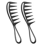 Wide Tooth Comb 2 PCS Curly Knotted