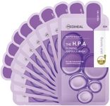 MEDIHEAL Official Best Korean Sheet Mask - HPA Ampoule Face Mask 10 Sheets For Hydrating Boosting Exfoliating with PHA LHA 3 Layered Sheet For All Skin Types