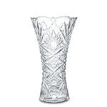 H&D HYALINE & DORA Clear Crystal Vase, Glass Flower Vase Thickening Design Suitable for Home Decor Centerpieces, Wedding, Mothers Gift,9.2'' Tall