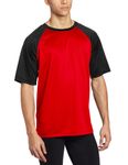 Kanu Surf Men's Contrast Rashguard UPF 50+ Swim Shirt, Red, X-Large
