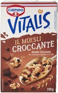 Cameo Vitalis Muesli Croccante Double Chocolate, con Fiocchi Integrali di Avena Cioccolato Fondente e al Latte, Cereali Grandi Croccanti e Gustosi, Circa 10 Porzioni, Ricco di Fibre, 310 g