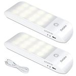 Motion Sensor Lights Indoor, 2 Pack Rechargeable LED Night Light with 3 Modes (AUTO/ON/Off), Stick-On Cupboard Light with Magnetic Strips for Wardrobe, Bedroom, Stair, Cabinet, Kitchen, Hallway