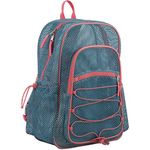 Eastsport XL Semi-Transparent Mesh Backpack with Comfort Padded Straps and Adjustable Bungee, Aqua Blue, One Size, Eastsport Xl Mesh Backpack