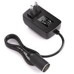 Suacopzar AC to DC Converter 12V 24W Car Cigarette Lighter Socket (NOT for Vacuum Cleaner Air Compressor Air Pump Inflator), 110-240V to 12V 2A AC/DC Power Adapter Power Supply Transformer US Plug