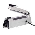 GOBBLER 200mm 8" Inch Electric Heat Sealing Machine for Plastic Bags Impulse Sealer Metal Body - White (PFS-200 MT)