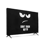 kwmobile Dust Cover for 32" TV - Flat Screen TV Protector - Don't Touch My TV White/Black