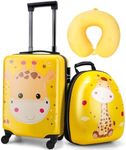 emissary Kids Carry on Luggage Set With Wheels For Girls, Childrens Luggage Set With Backpack and Pillow, Kids Suitcases Travel Rolling Luggage Airline Approved