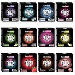 NottyBoy Condoms 36 Pack Variety Combo - 4IN1, Ultra Ribbed, Super Dotted, Contoured, Ultra Thin, Snug Fit, Extra Lubricated, Raised Dots and Multi Flavored Condom For Men