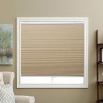 SBARTAR Cellular Blinds Cordless Blackout Honeycomb Shades Fabric Window Blinds 34" W x 64" H, Ivory Beige(Blackout)