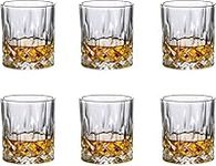 MEETOZ Crystal Whiskey Glass, Old Fashioned Whiskey Glasses, 11 Oz Unique Bar Whiskey Glasses for Scotch, Bourbon, Liquor and Cocktail Drinks - Set of 6