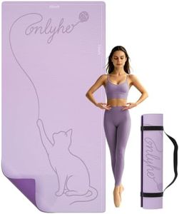 Extra Large Yoga Mat 10mm Thick, Wide & Long Non Slip Floor Mat, Tear Resistant Exercise Mat for Indoor Home Workouts, Pilates & Gym, Suitable for Men and Women(72"x35") (Light purple + Dark purple)