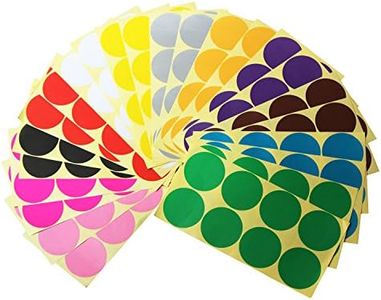 LJY 50mm Round Dot Stickers Color Coding Labels, 12 Different Assorted Colors, 24 Sheets, 192 Dots